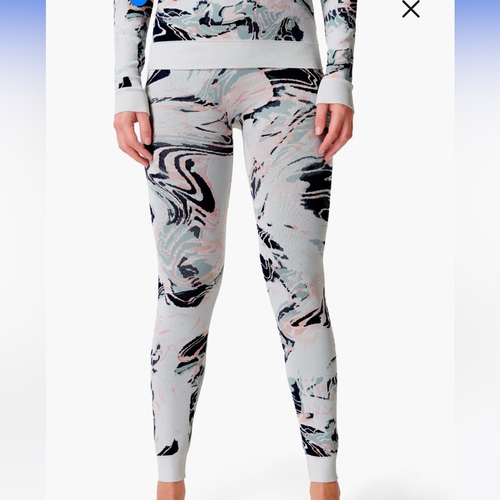 Sweaty Betty glacier Mountain jacquard base layer leggings